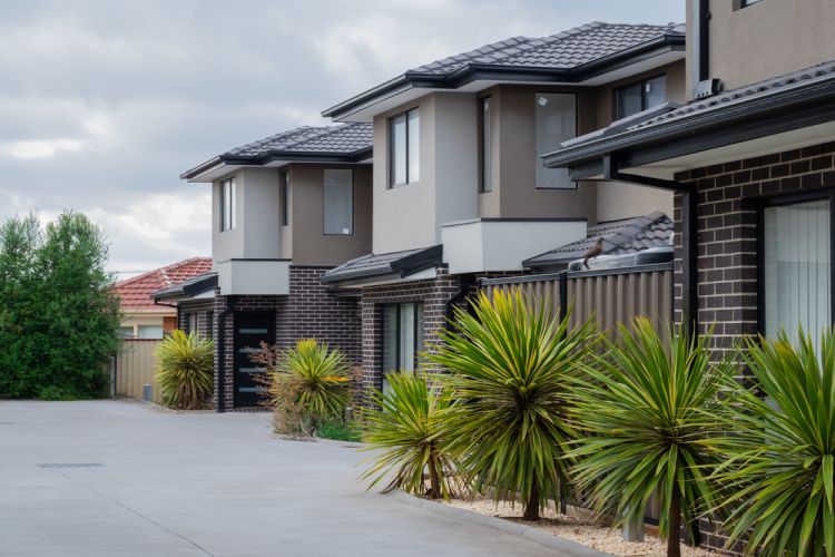 Melbourne town houses with concrete roof tiles