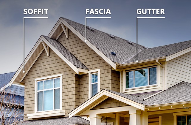 Gutter, fascia, and soffit