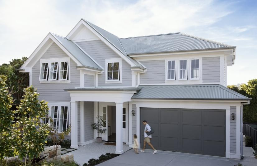 Beautiful home with dark grey roof color